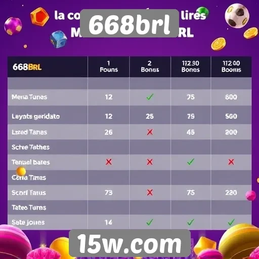 Comparativo de bônus entre 668brl e outros sites de jogos